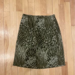 Green Print Skirt